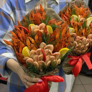 Букет из раков и креветок
